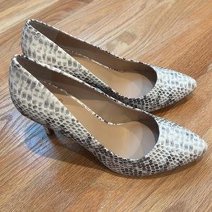 Women's Zitah Pointed Toe Pumps, Natural Snake Color, Size 7, NWT